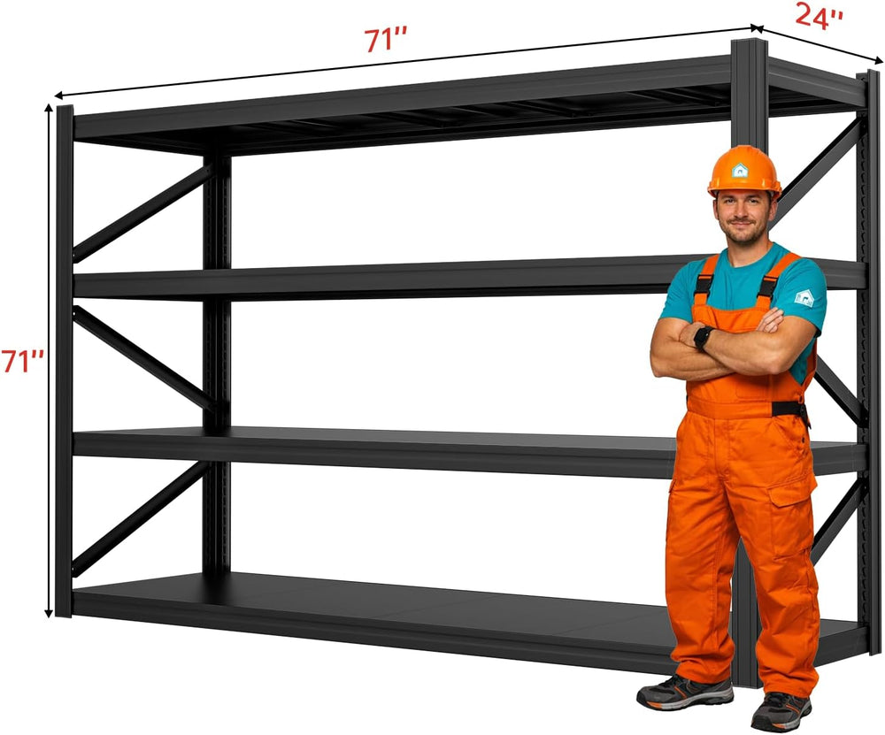 4-Tier Heavy Duty Garage Shelving, 8,000 lbs Capacity Adjustable Metal Storag...