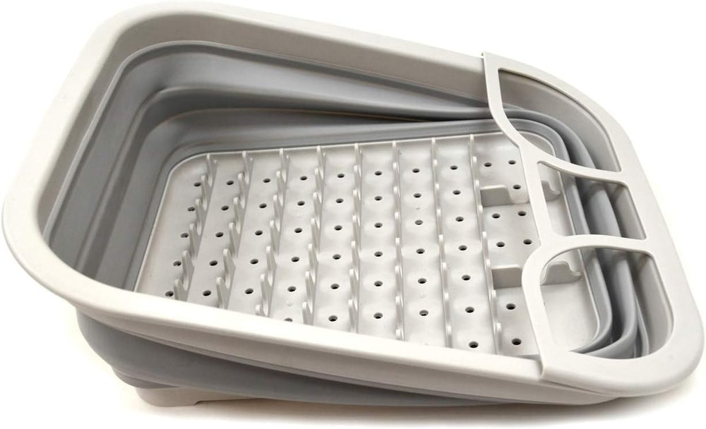 SAMMART Set of 2 Collapsible Dish Drainer with Drainer Board - Foldable Dryin...