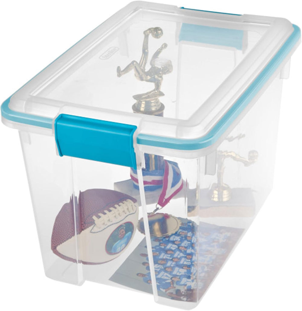 Sterilite Gasket Storage Box with Lids for Home & Office, 20 Quart, 12-Pack