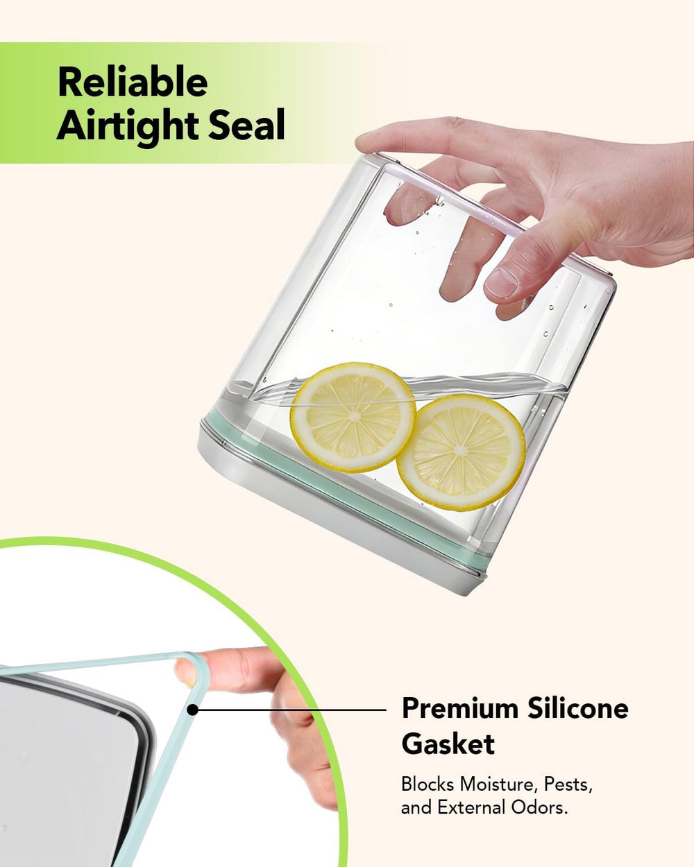 Airtight Food Storage Containers Set with One-Touch Lid, 2-Pack (4.22 QT / 4....