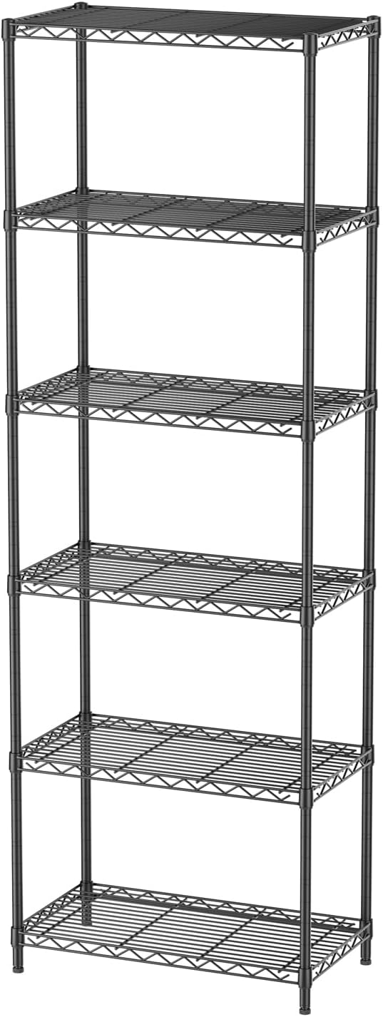 6Tier Adjustable Storage Shelves Metal Wire Shelving Standing Shelf