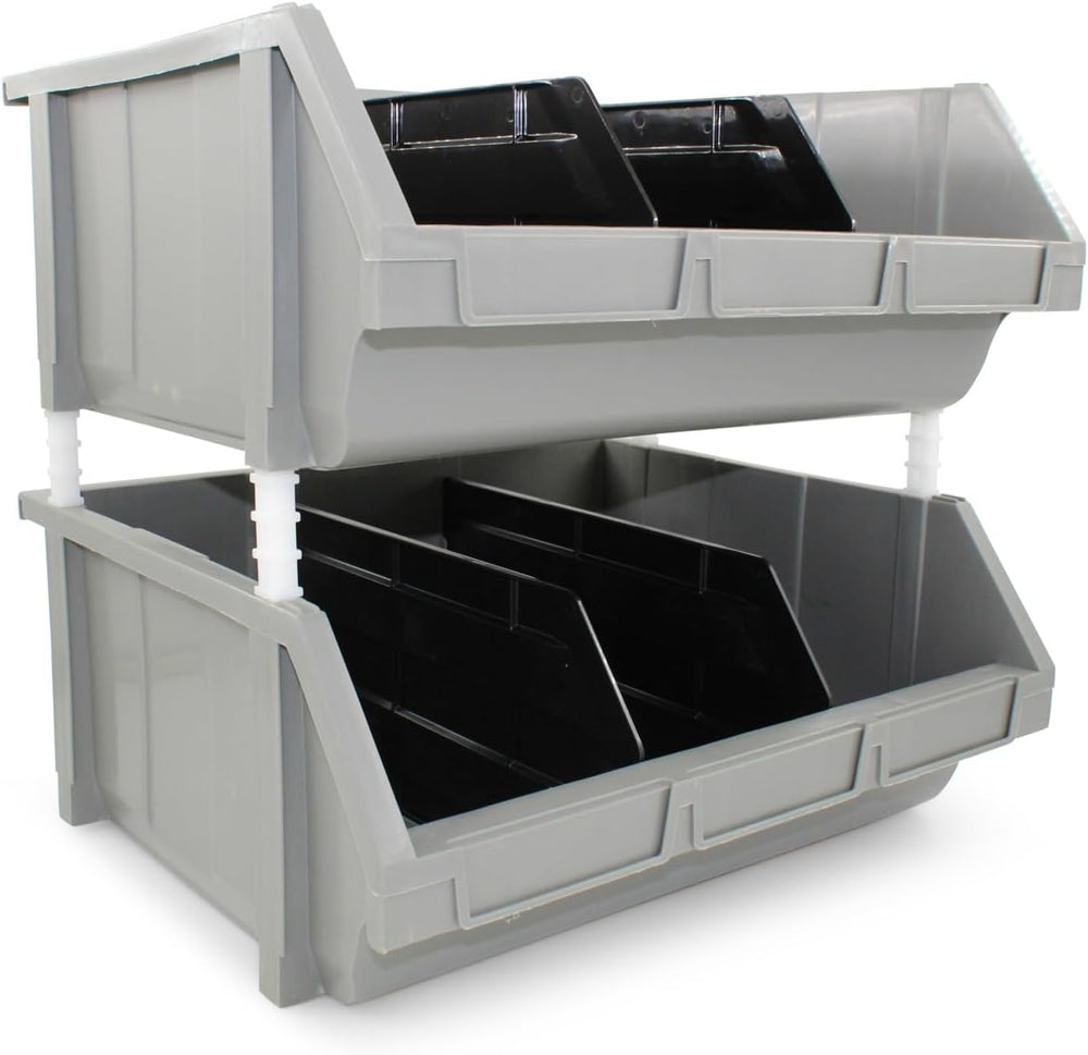Extra Large Stackable Storage Bins 2 Pack – 16.5" x 14.5" x 6.9&quo...