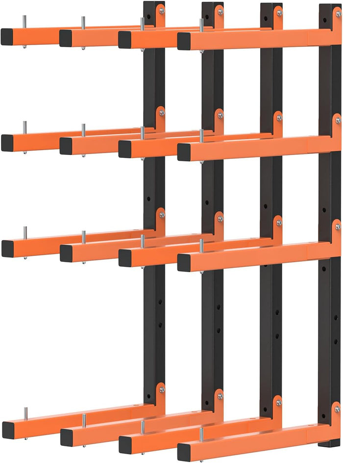 Lumber Storage Rack Wall Mount, Foldable 8-Level Wood Storage Rack