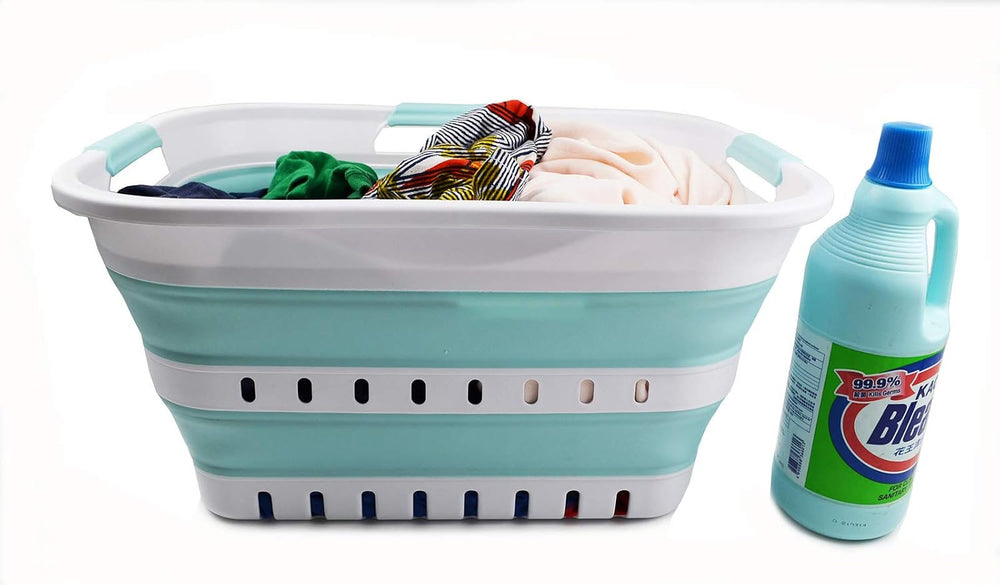 SAMMART Set of 2-30L (8 gallon) Collapsible Plastic Laundry Basket - Foldable...