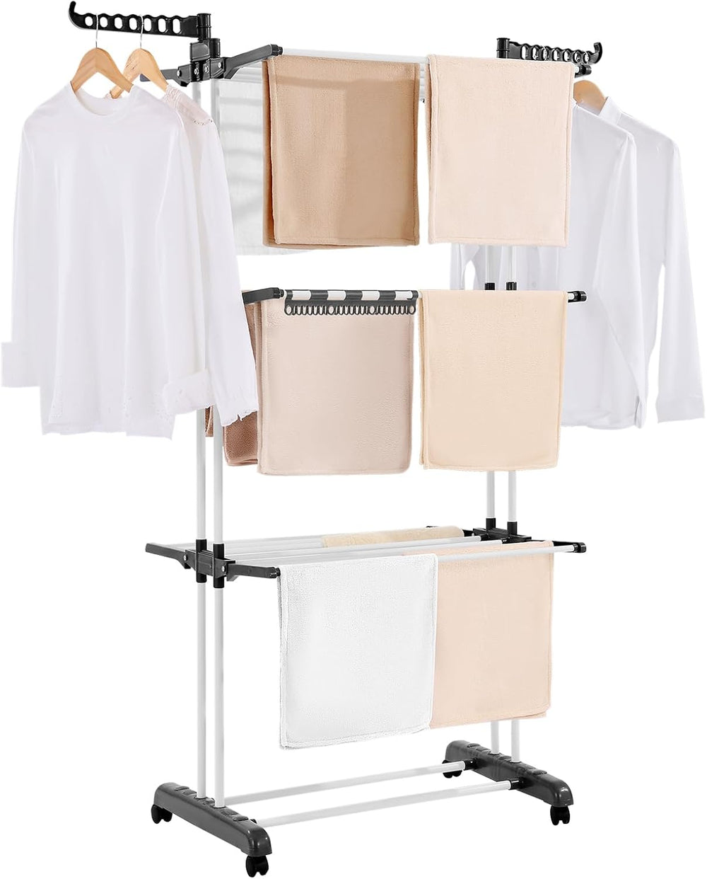 VEVOR Clothes Drying Rack, 4-Tier Foldable Laundry Dryer Rack, Metal Drying R...