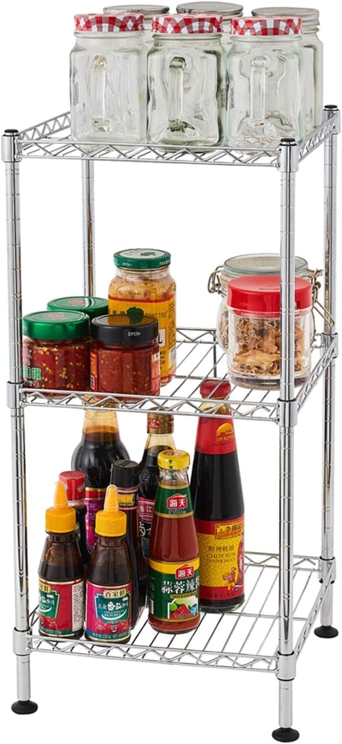 FOXHOLE 3-Tier Wire Shelving Rack Metal Storage Shelf Unit for Laundry Bathro...