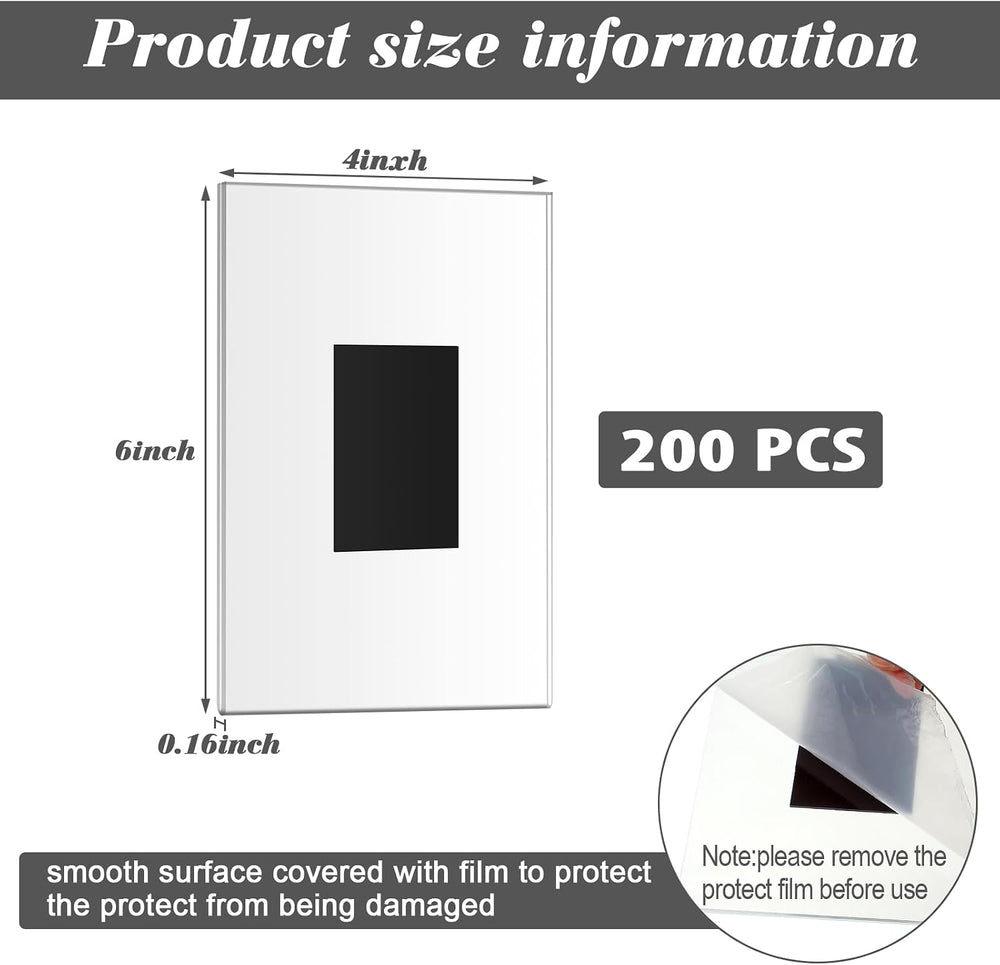 150 Pcs Acrylic Magnetic Picture Frame 4 x 6 Inches Magnetic Photo Frames Pla...