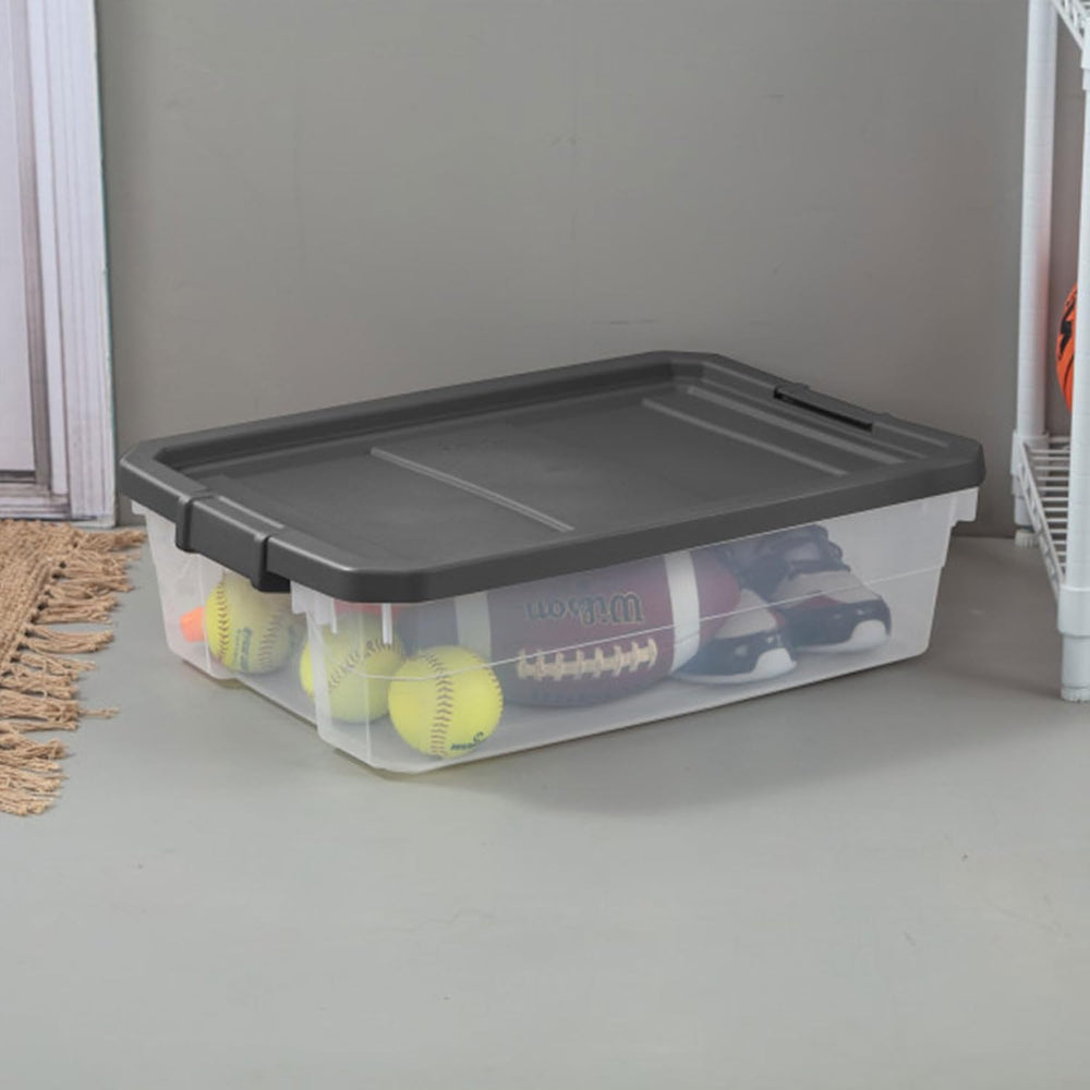 Sterilite 18-Pack Modular Stacker Box, Durable Clear Plastic Storage Bins wit...