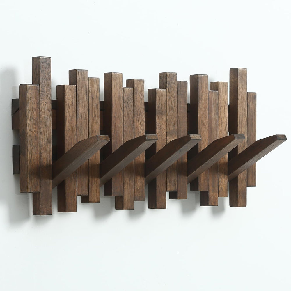 Natural Wood Wall Mounted Piano Coat Rack| Coat Rack Wall Mount| Flip Down Wa...