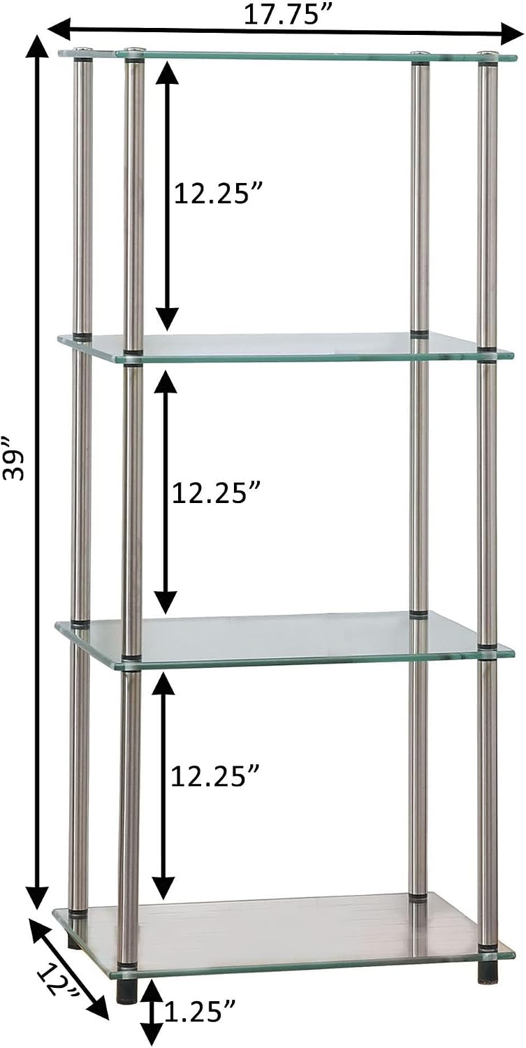 Convenience Concepts Designs2Go Classic Glass 4-Tier Tower 17.75" - Mode...