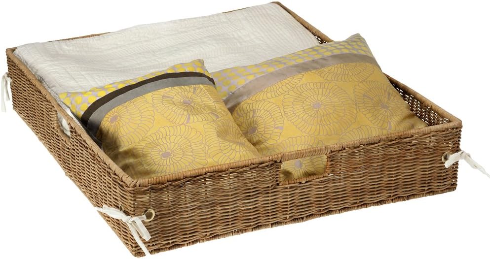 KOUBOO Wicker Under Bed Basket with Liner and Cover