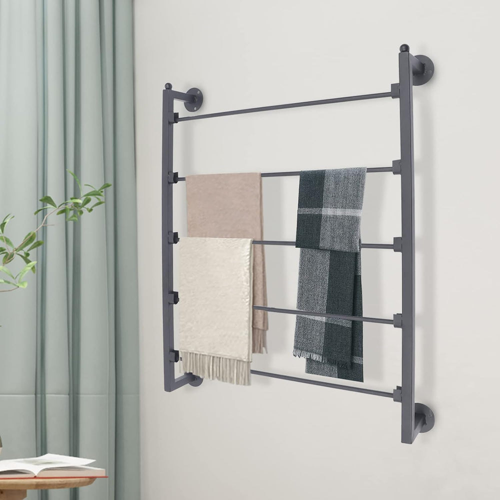 5-Tier Wall Mounted Scarf Display Rack, 23.6 x 29.5in Metal Scarf Holder, Com...