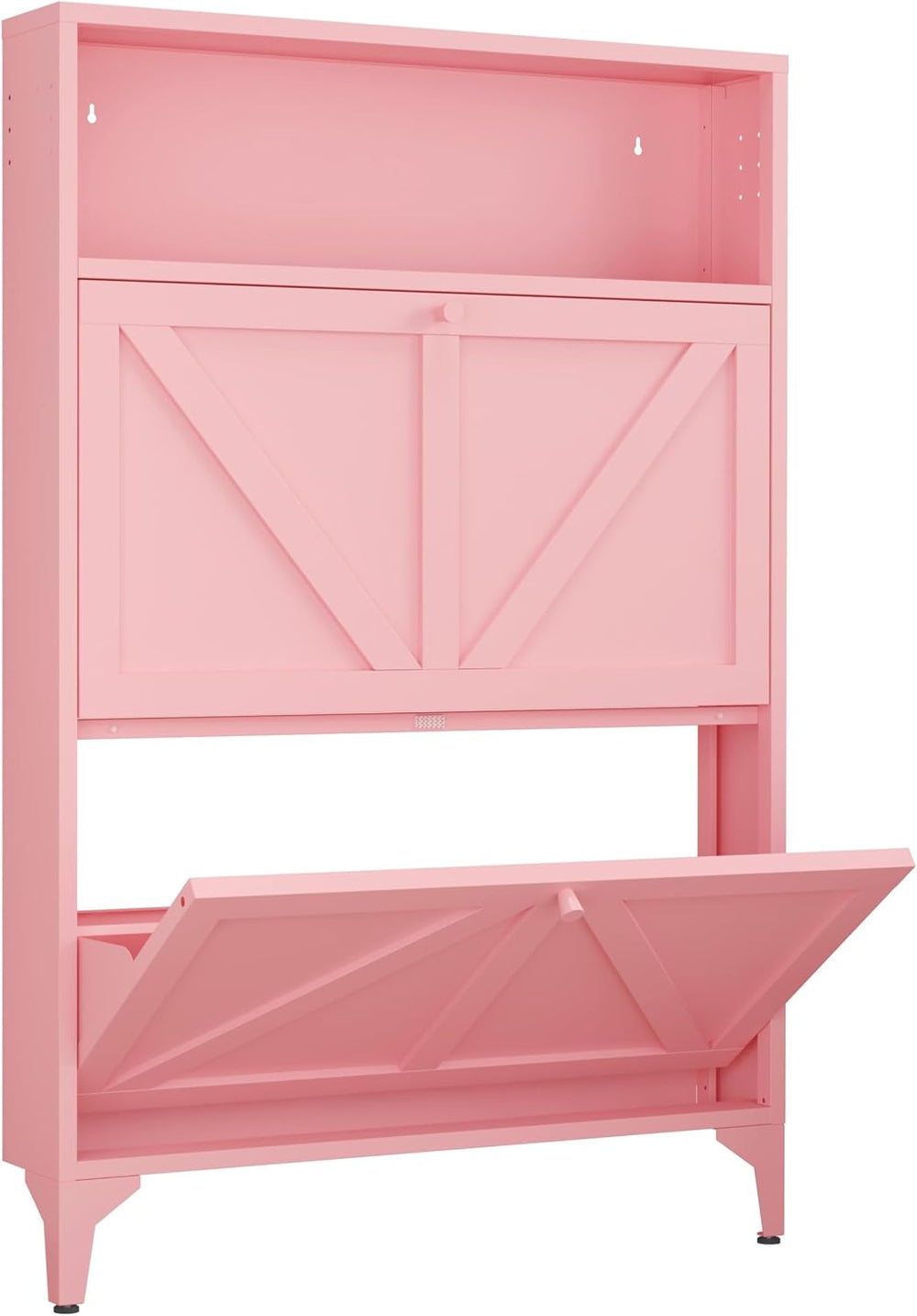 Shoe Cabinet with 2 Flip Drawers, Narrow Shoe Storage Cabinet, Farmhouse Shoe...