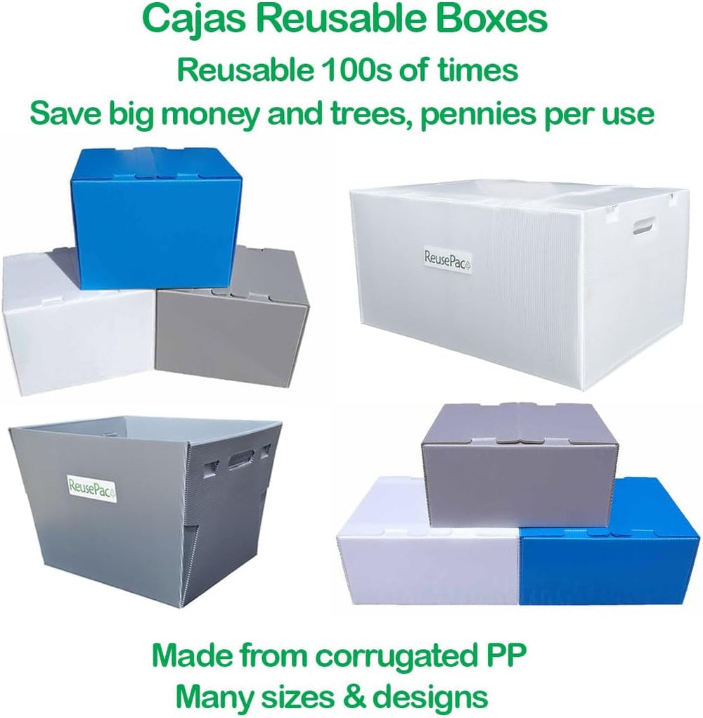 Reusable Foldable Box Corrugated PP Lightweight, Storage Moving Mailing, Heav...