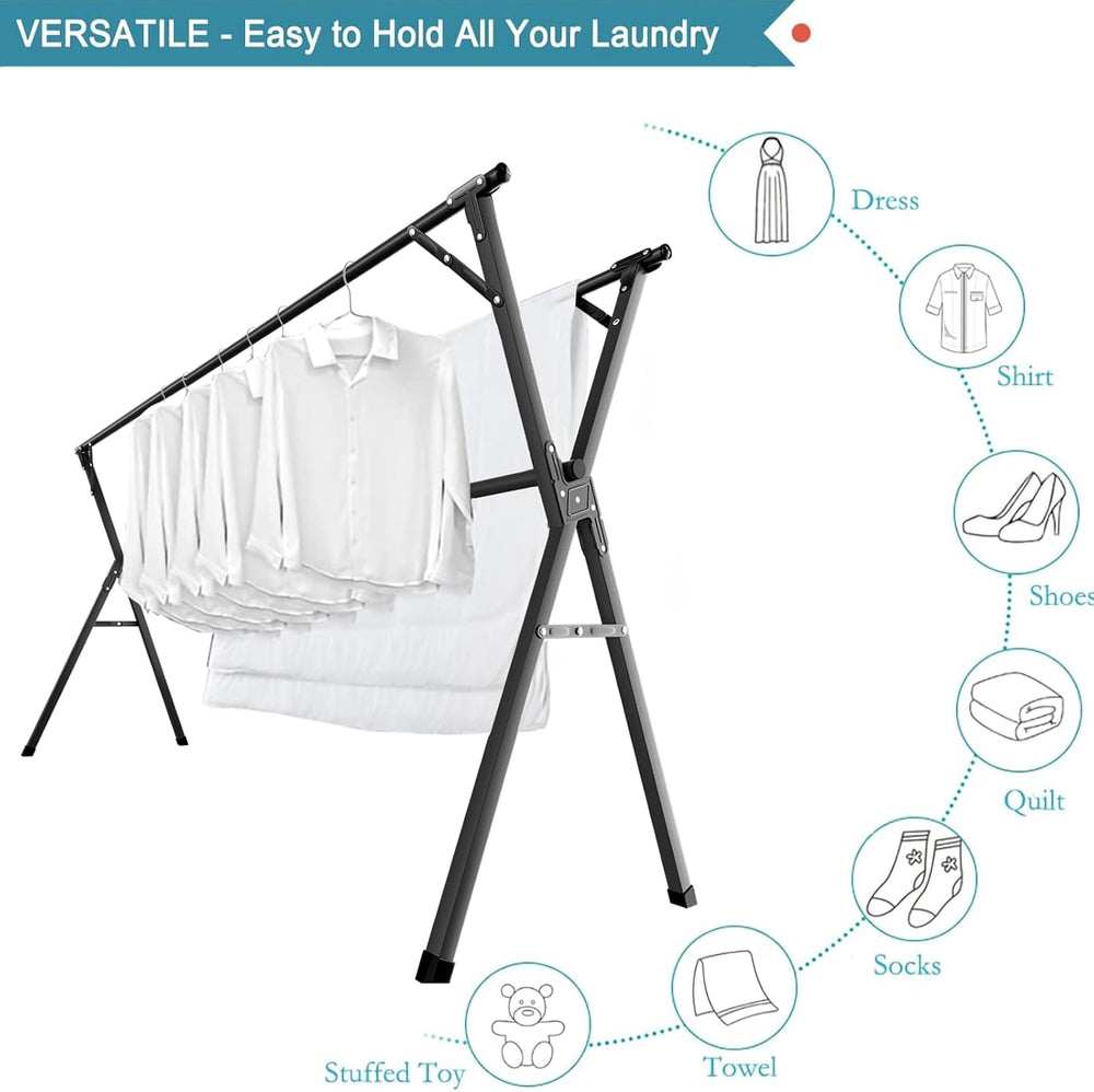 JAUREE 95 Inches Clothes Drying Rack, Drying Rack Clothing Folding Indoor Out...