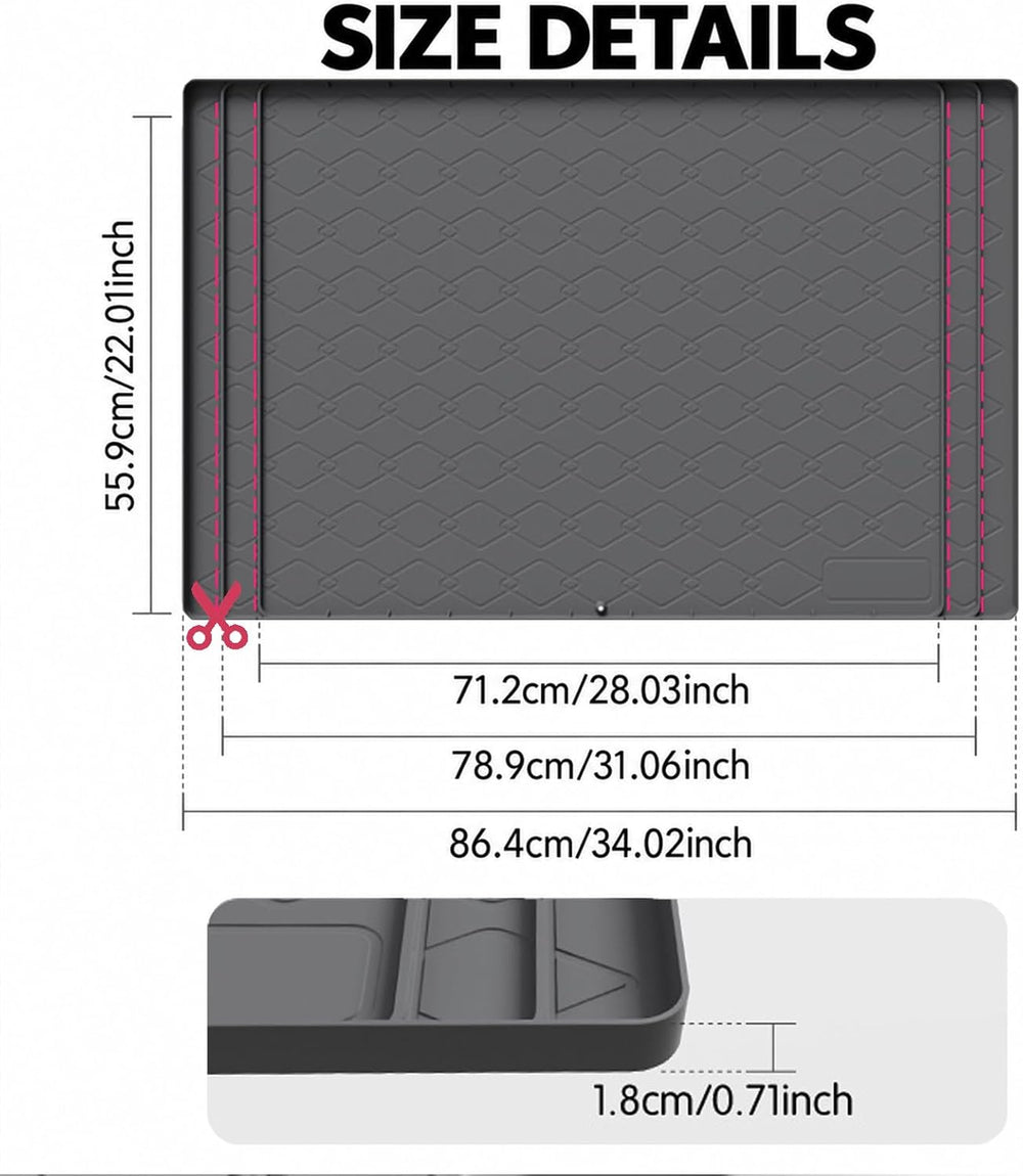 Under Sink Mats 34"x22", Waterproof Shelf Liner for Kitchen