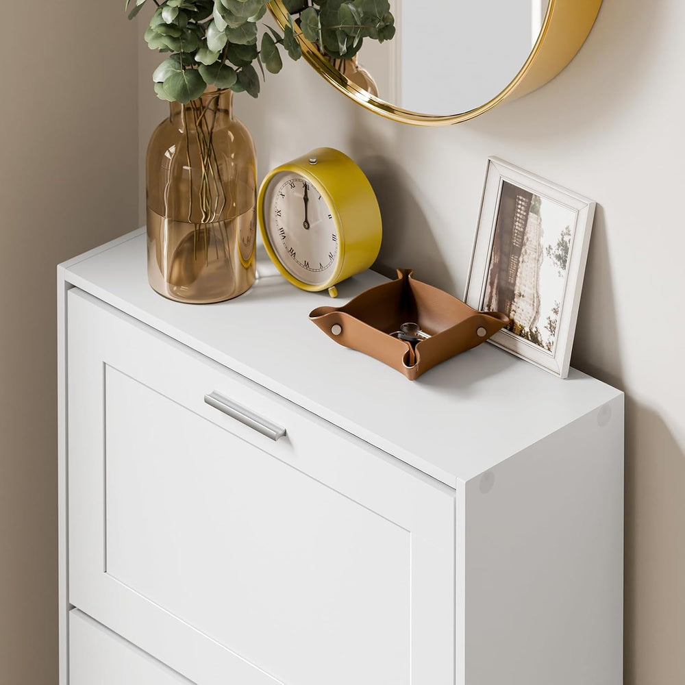 SoBuy Shoe Storage Cabinet Entryway, Freestanding Shoe Cabinet with 3 Flip-Dr...