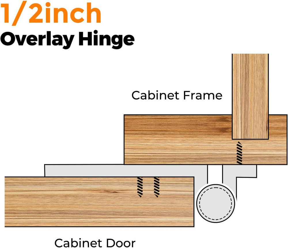 Ravinte Matte Black Cabinet Hinges, 1/2 Inch Overlay, 60 Pack (30 Pairs)