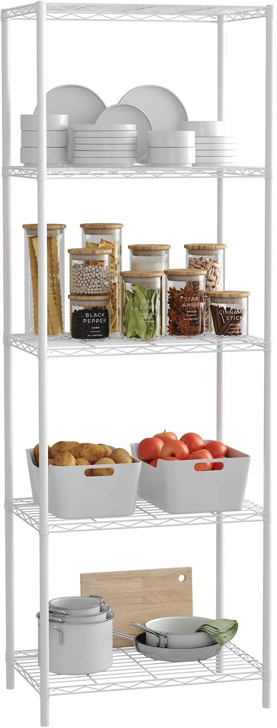 HOMEFORT 5-Tier Wire Shelving 5 Shelves Unit Metal Storage Rack Durable Organ...