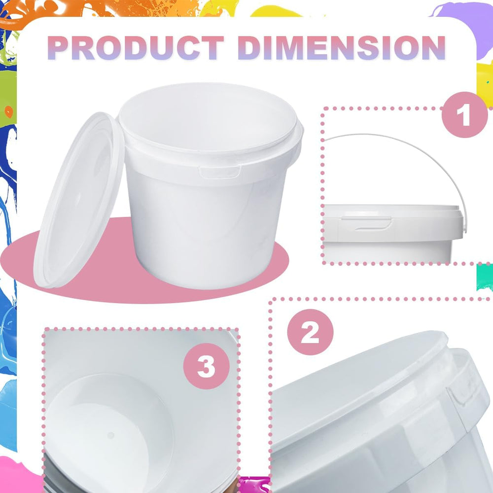 10 Pcs Paint Buckets with Lids and Handles 2 Quart Paint Cans (for Paints) Em...