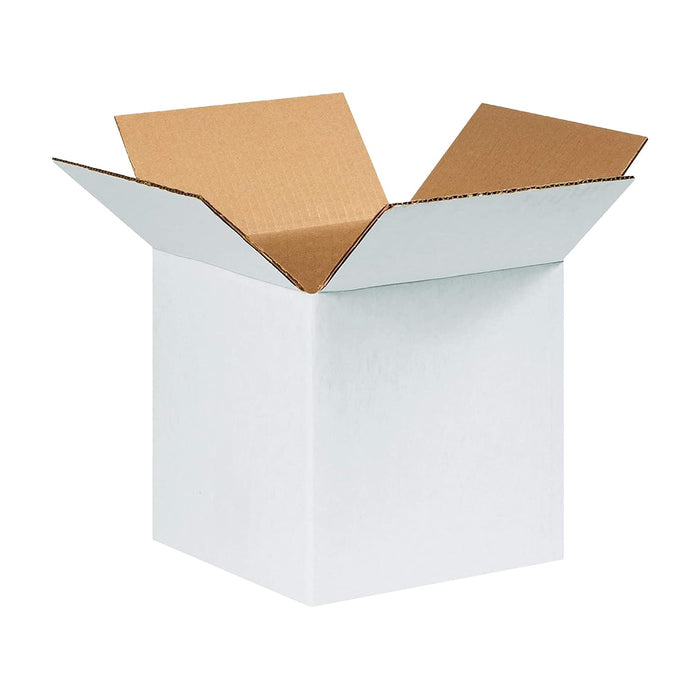 Box USA 888W Corrugated Cardboard Box 8" L x 8" W x 8" H, White, for Shipping, Packing and Moving (Pack of 25)