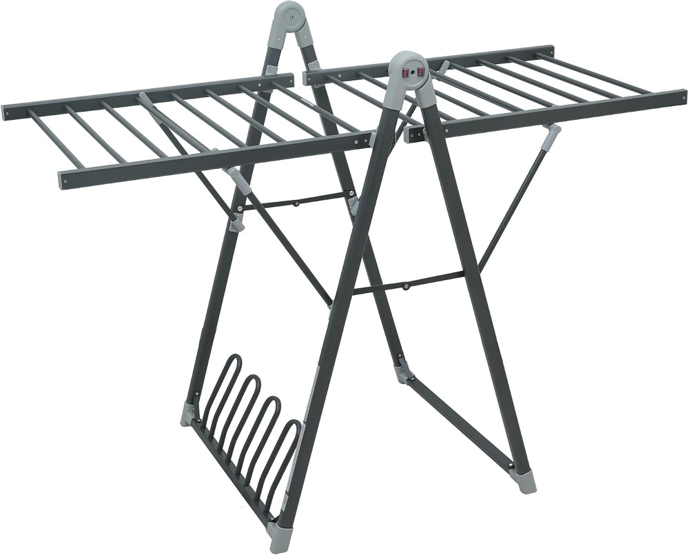 Heating Clothes Drying Rack Foldable Shoes Socks Space Gray