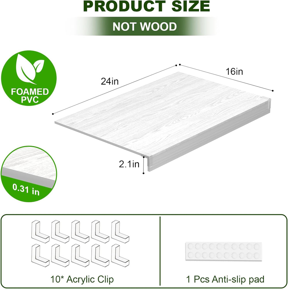 Wire Shelf Covers, PVC Wire Rack Covers for Pantry 24" W X 12" D