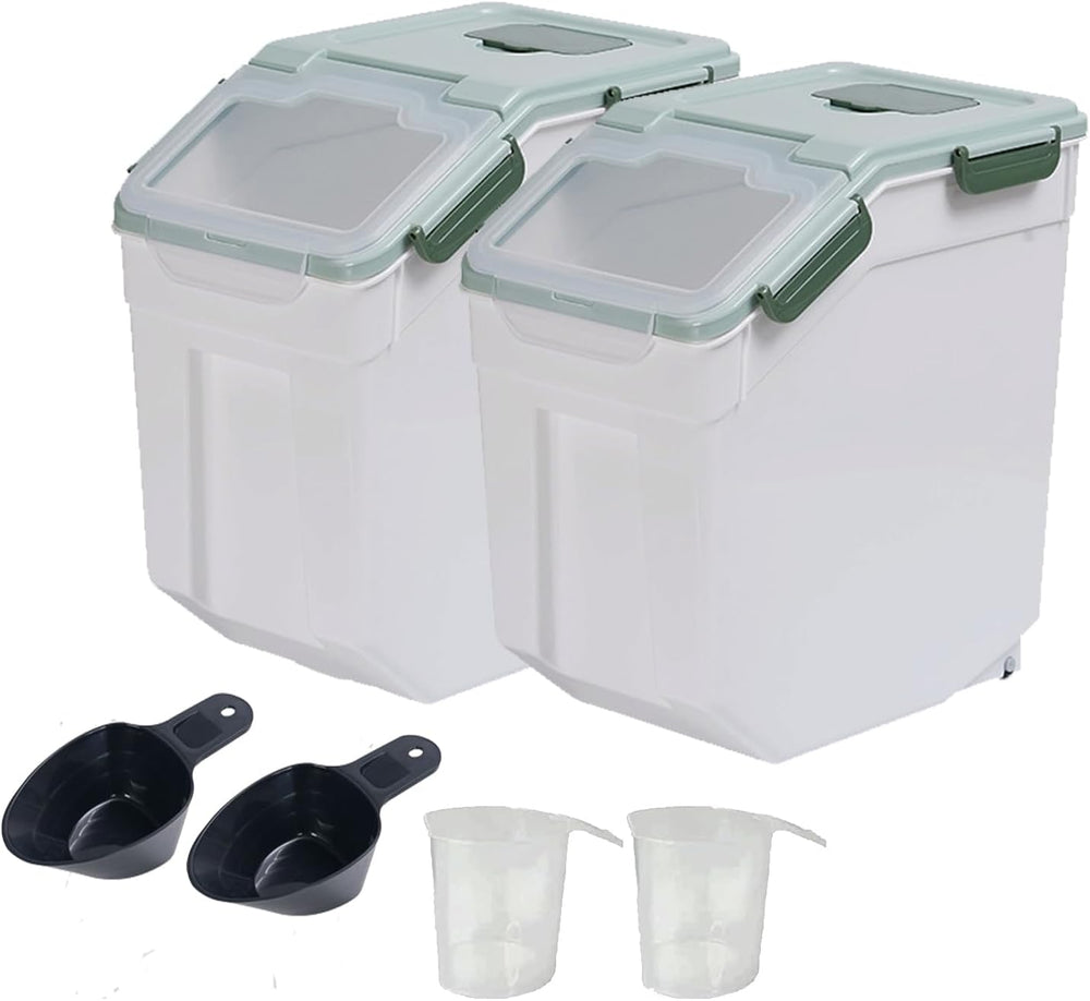 Large Flour Storage Container Bin 25lb, 2Pack Airtight Rice Storage Container...