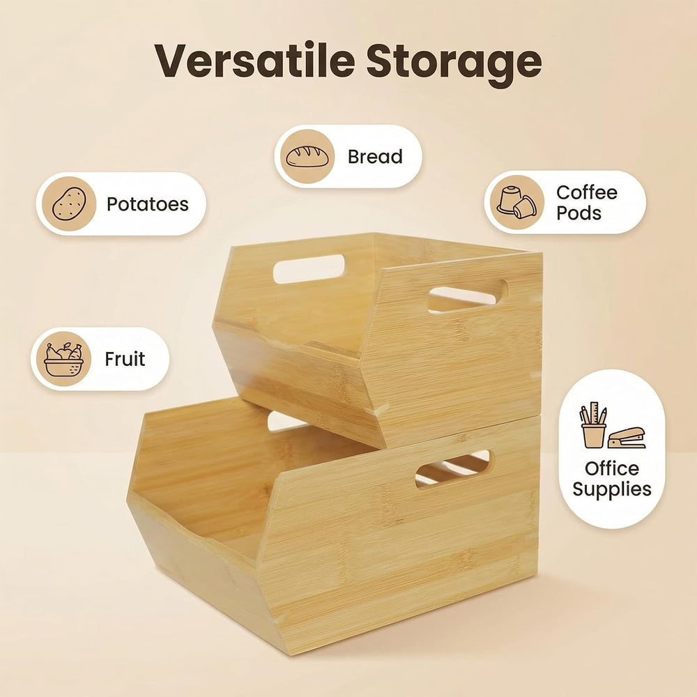 Bamboo Pantry Storage Bins