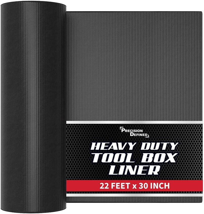 Precision Defined Tool Box Shelf Liner Non-Slip 22 Ft x 30 Inch Wide Black