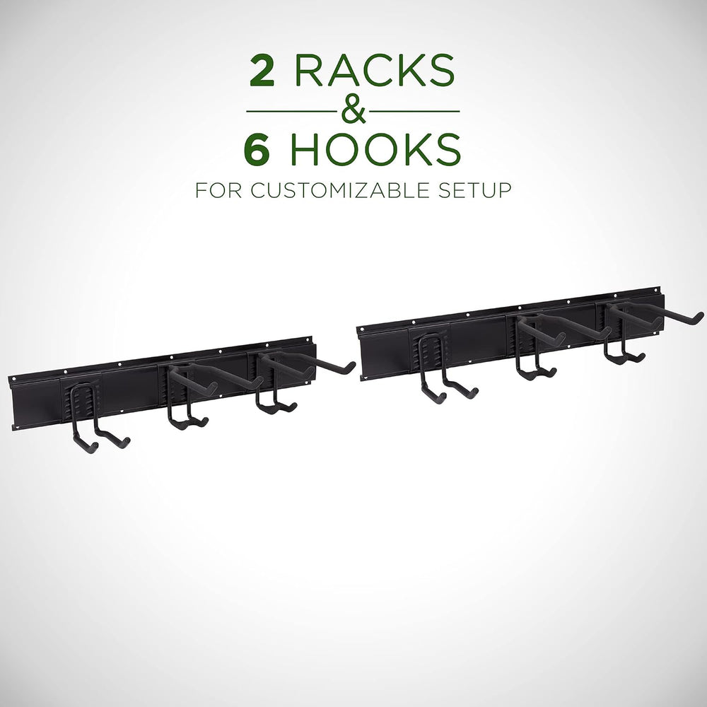 Tool Storage Rack, 8 Piece Garage Organizer, Metal, Wall mounted, Holder for ...