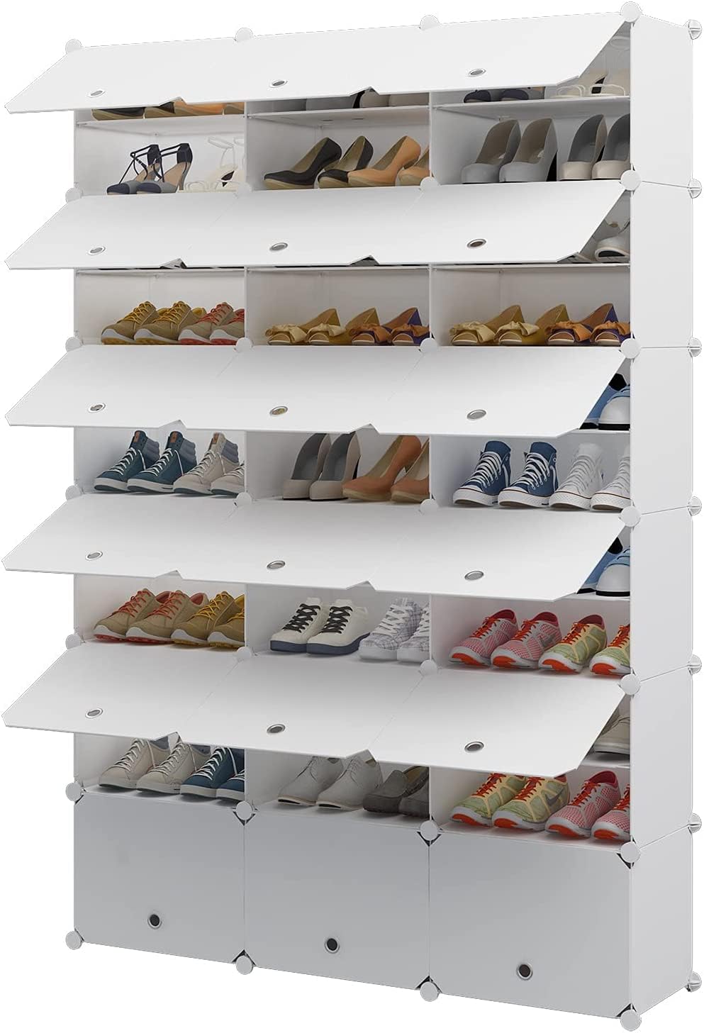Aeitc Portable Plastic Rack, 72 Pair DIY Shoe Storage Shelf Organizer for Ent...