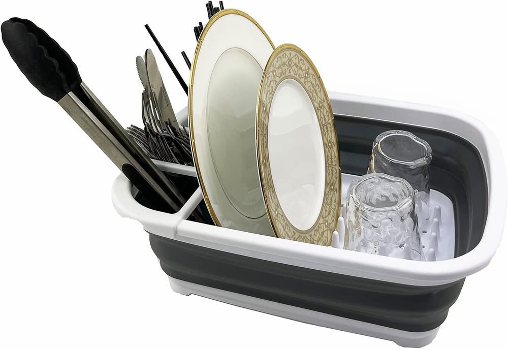 SAMMART 8L (2.11Gallons) Collapsible Dish Drainer - Foldable Drying Rack - Po...
