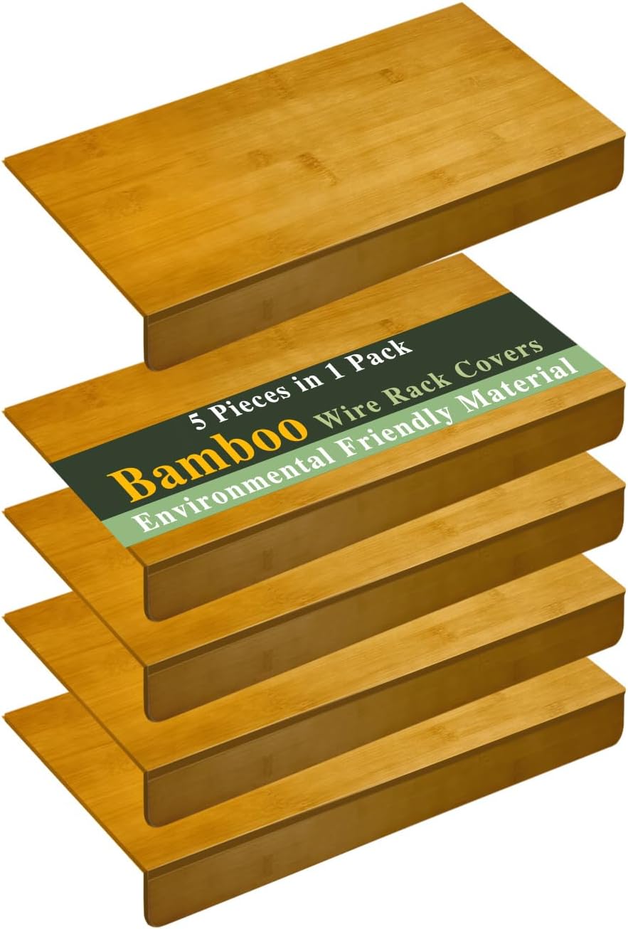Bamboo Wire Shelf Covers for Wire Shelving,Heavy Duty Wire Rack Covers for Pa...