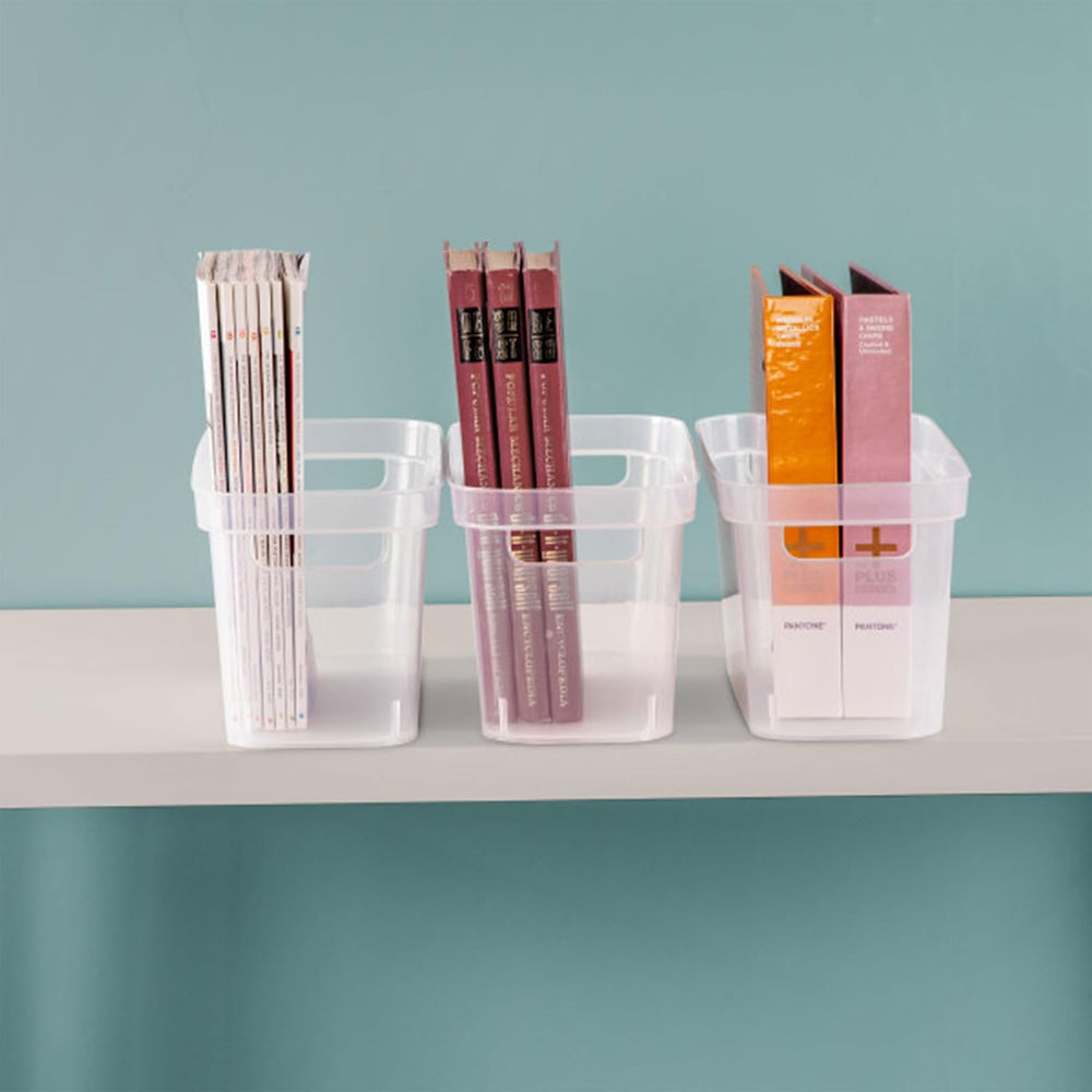 Sterilite 6.25x6.25x15 Inch Narrow Modern Storage Bin w/ Comfortable Carry Th...