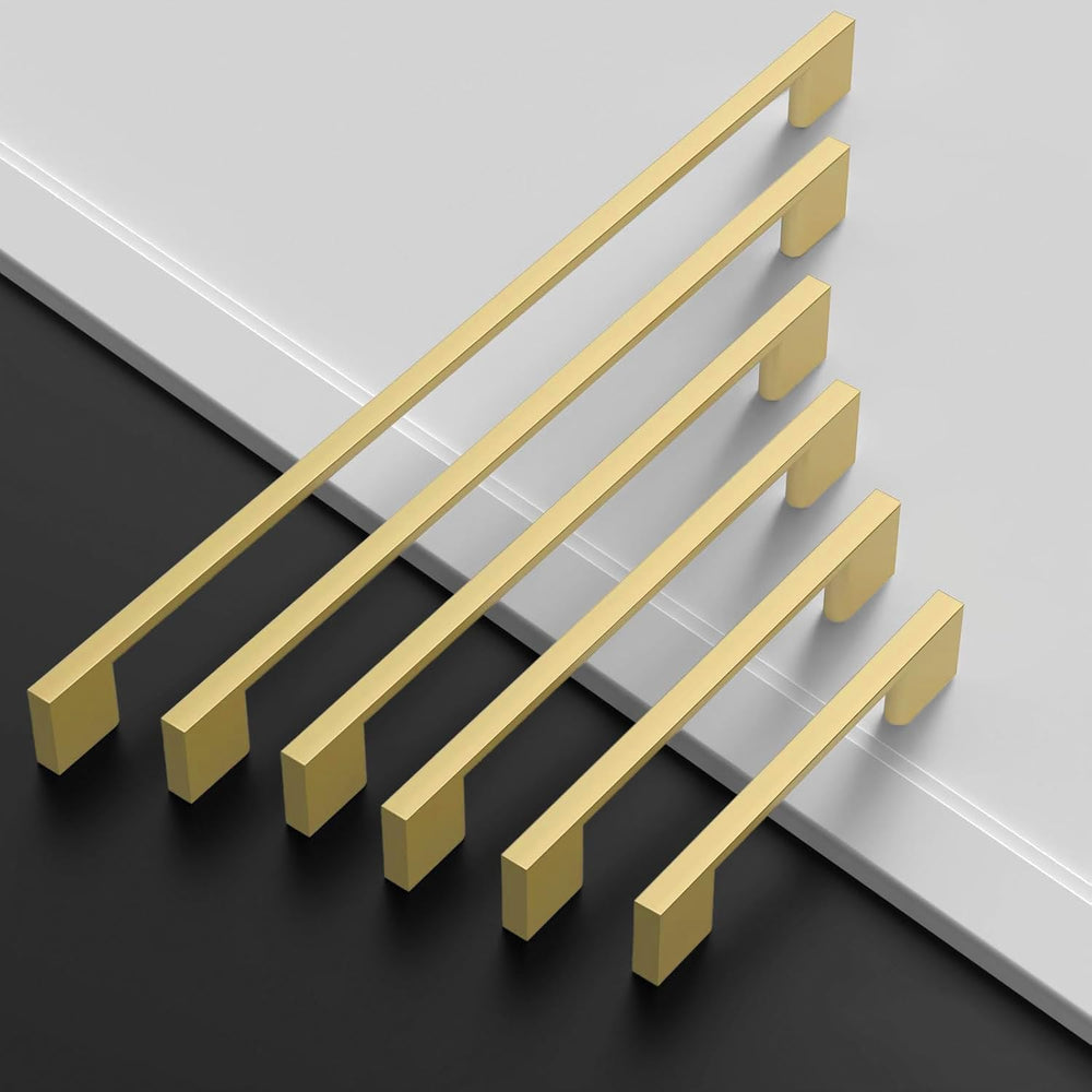 Amerdeco 10 Pack Brushed Gold Cabinet Pulls 3"