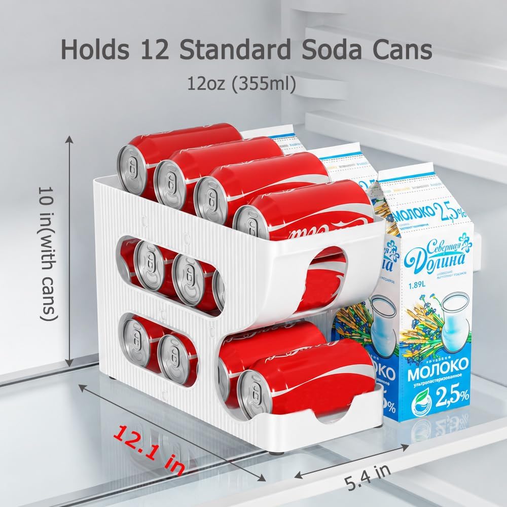 Sotfamily FIFO Soda Can Organizer for Pantry or Fridge, Holds 48 Cans