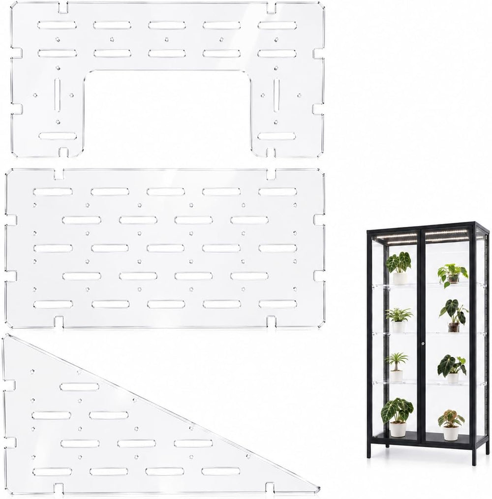 3-Pack 8mm Acrylic Shelves Compatible with IKEA MILSBO Greenhouse Cabinet