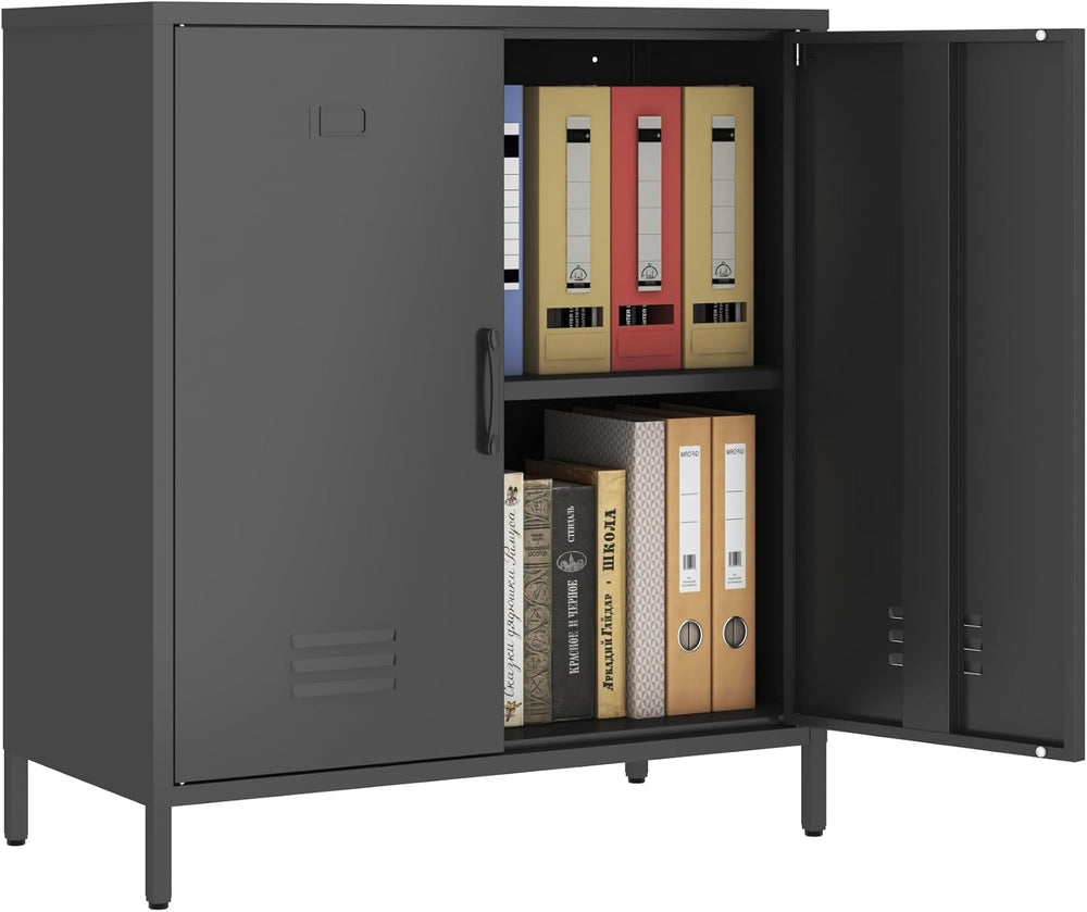 Steehoom Metal Cabinet with 2 Door, All Steel Small Locker Sideboard Buffet S...