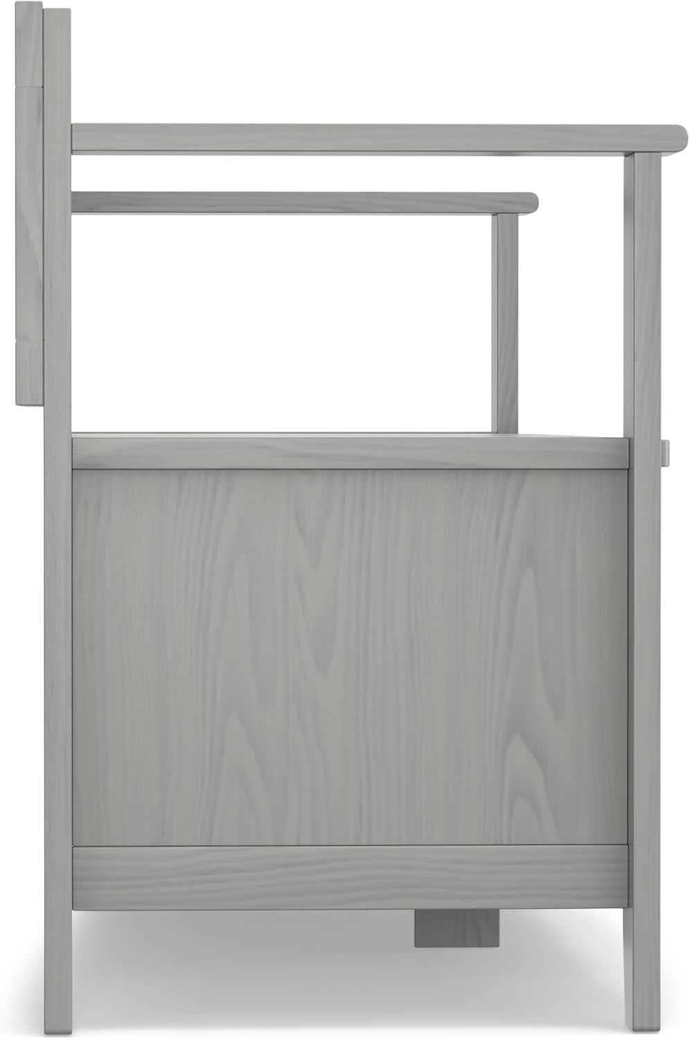 SIMPLIHOME Amherst 48" Wide Solid Wood Storage Bench in Fog Grey