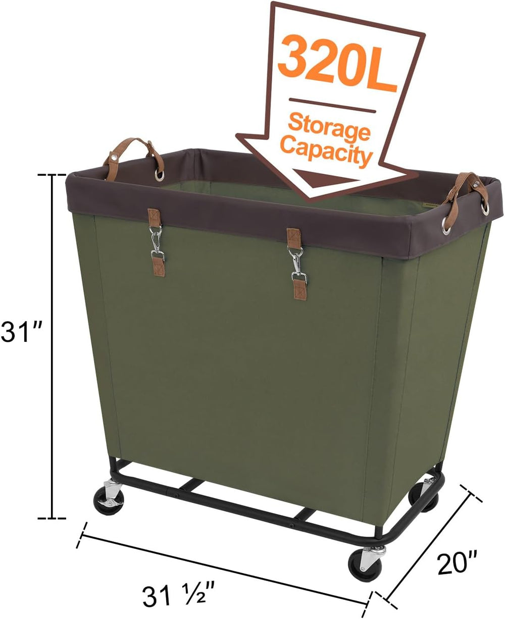 StorageWorks 320L Laundry Basket with Wheels, Rolling Hampers for Clothing