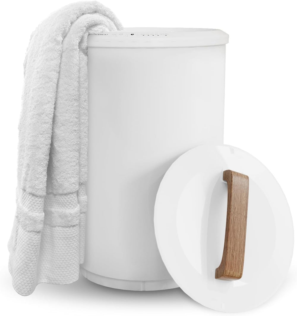 SAMEAT Heated Towel Warmers for Bathroom - Large Towel Warmer Bucket, Wood Ha...