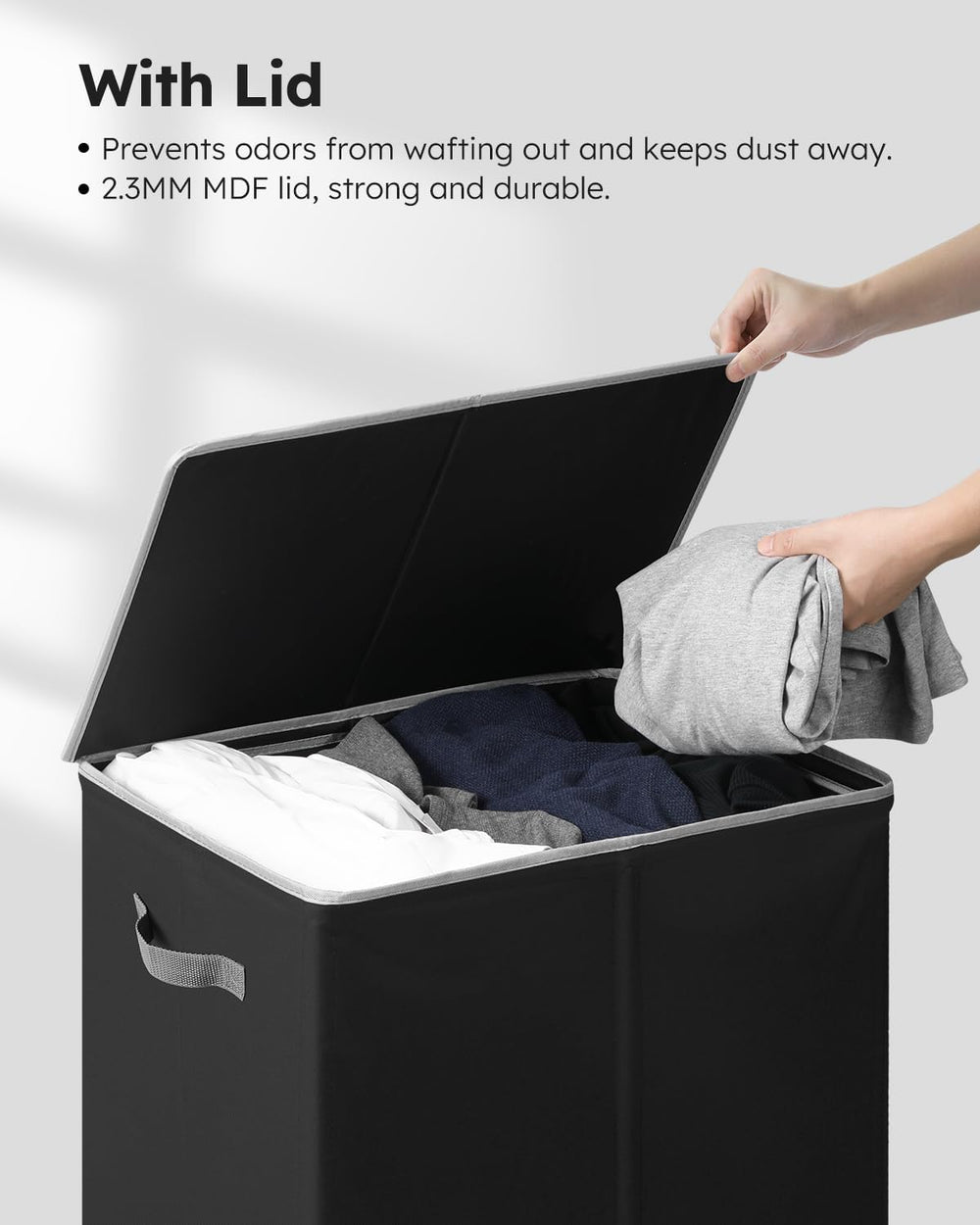 SOLEDI 130L Laundry Hamper with Lid, Large Collapsible Laundry Basket