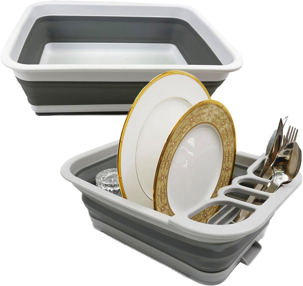 SAMMART 2pcs Kitchen & Outdoor Set : Collapsible Dish Drainer with Draine...