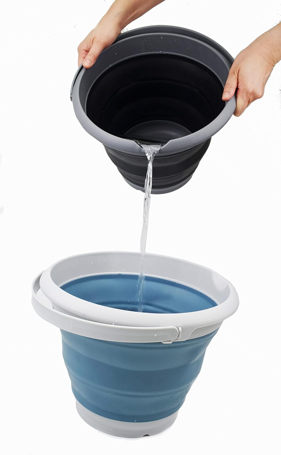 SAMMART 8.5L (2.2 Gallon) Collapsible Plastic Bucket - Foldable Round Tub - P...