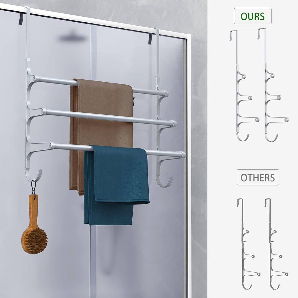 CANYAVE Over The Door Towel Rack, Over Door Towel Rack for Bathroom Door, Tri...