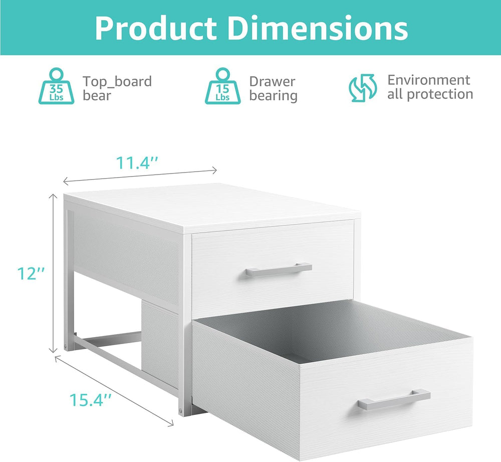 BOLUO Stackable Storage Drawers Narrow Closet Organizers and Storage Fabric W...