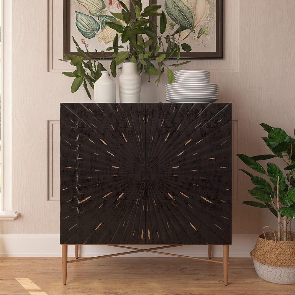 Boyel Living Vintage Wood Storage 2 Door Accent Cabinet