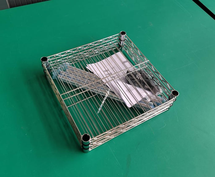 FOXHOLE 3-Tier Wire Shelving Rack Metal Storage Shelf Unit for Laundry Bathroom Kitchen Pantry Closet, Silver 11.81" W x 11.81" D x 23.62" H