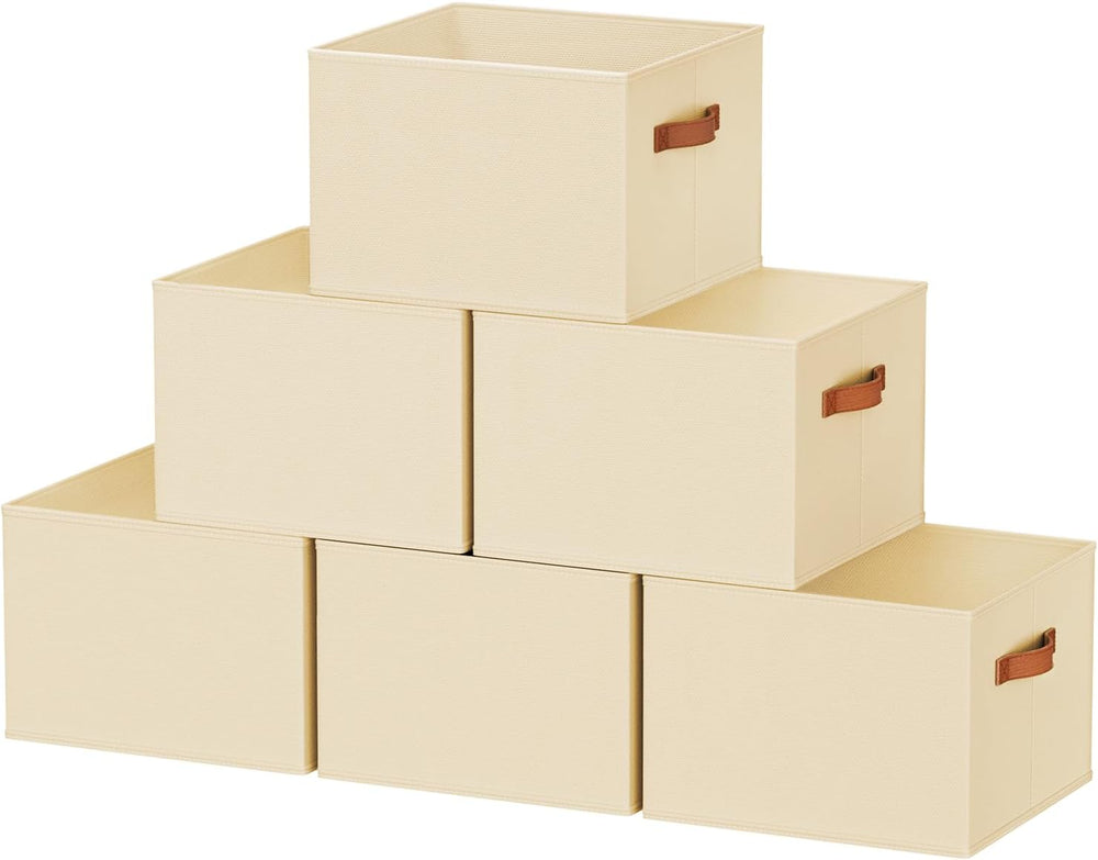 6 Pack Large Closet Storage Baskets Bins for Shelves, Collapsible Fabric Clos...